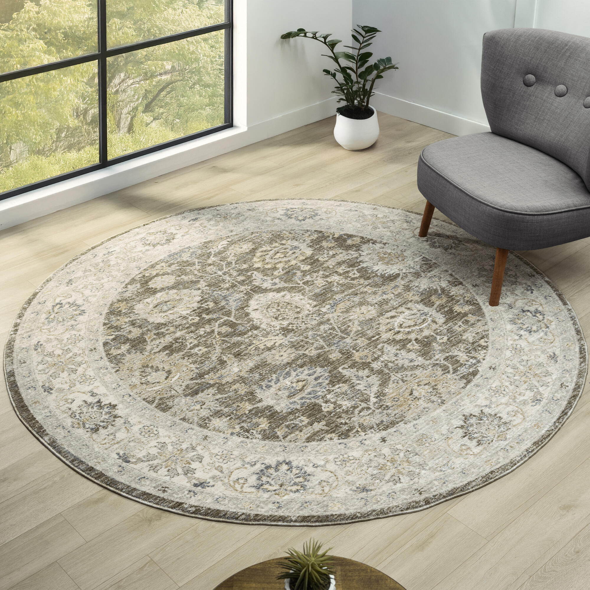 LR Home Miranda Rug — Green / Ivory