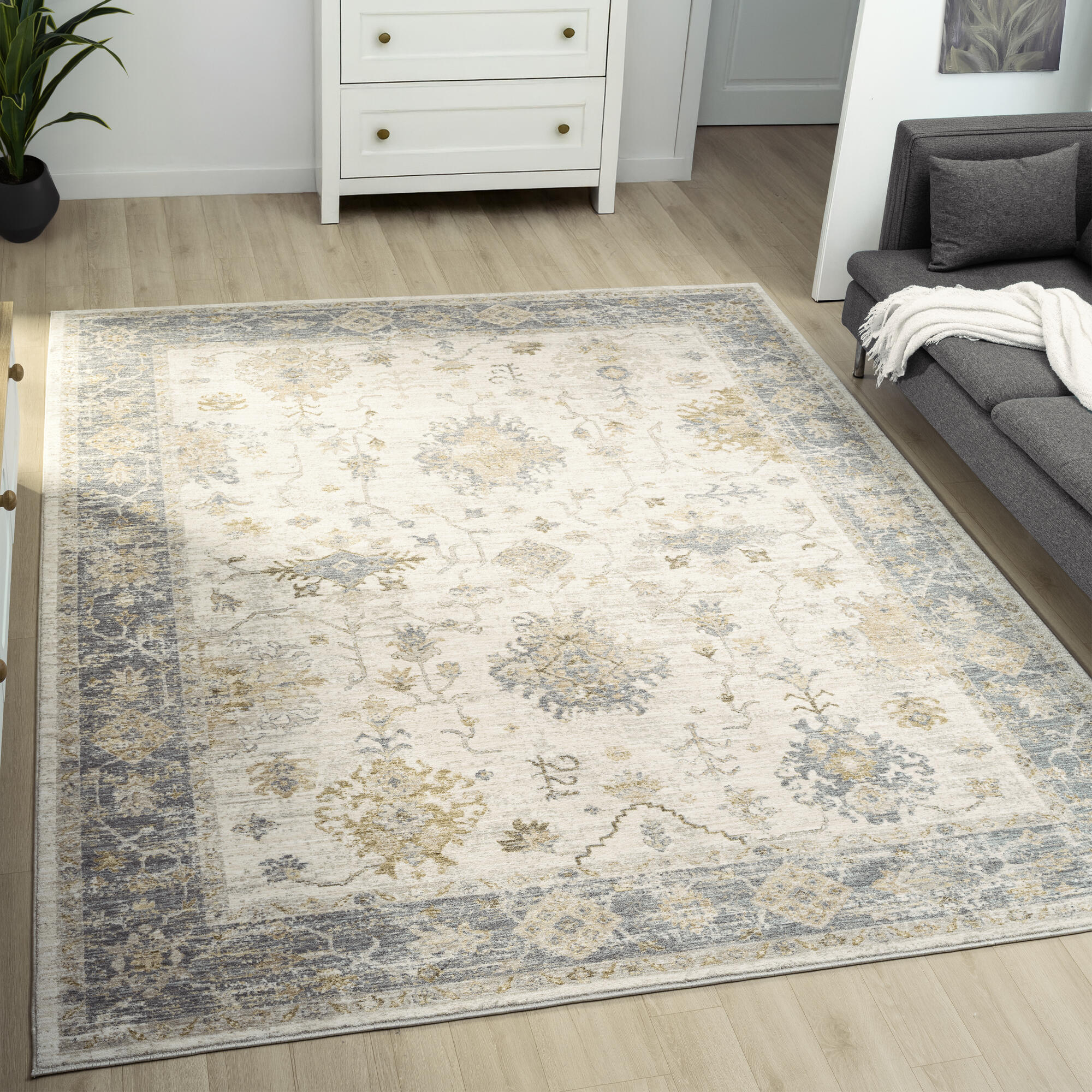 LR Home Miranda Rug — Ivory Blue