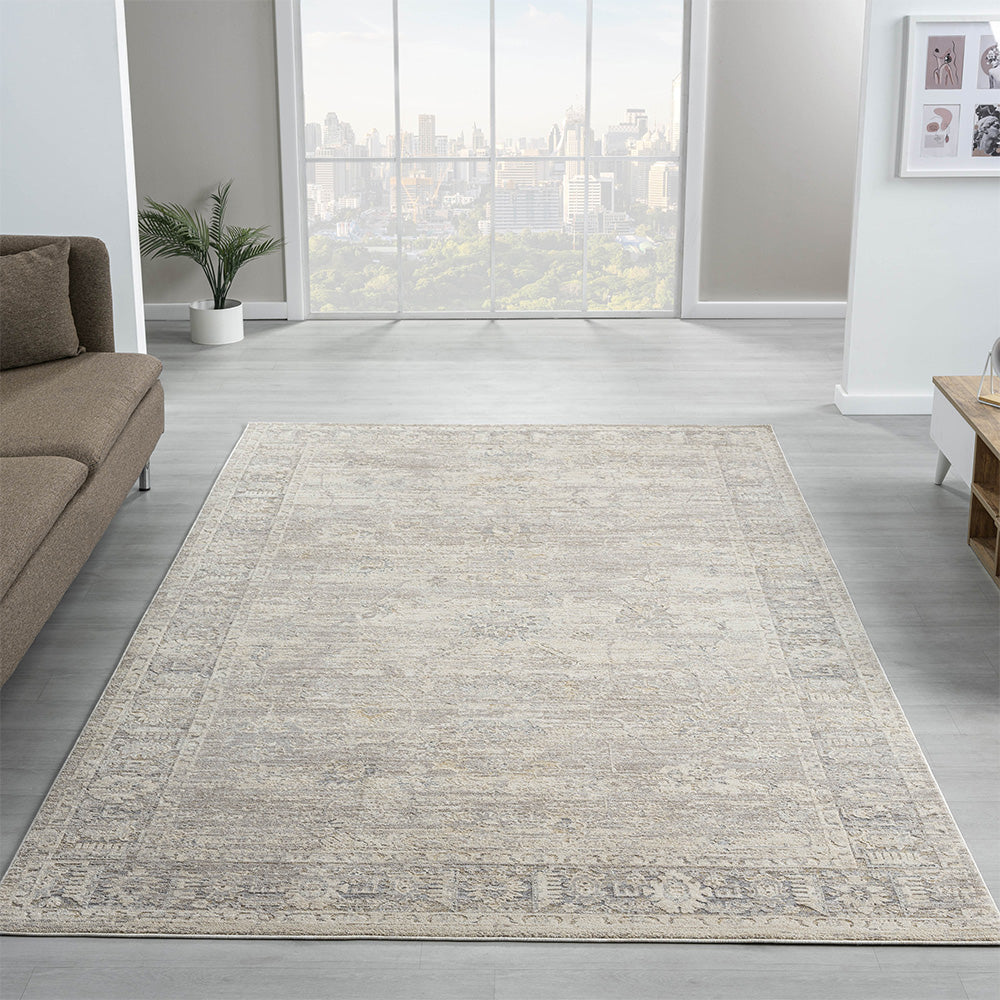 LR Home Monaco Rug — Beige/Stone Blue