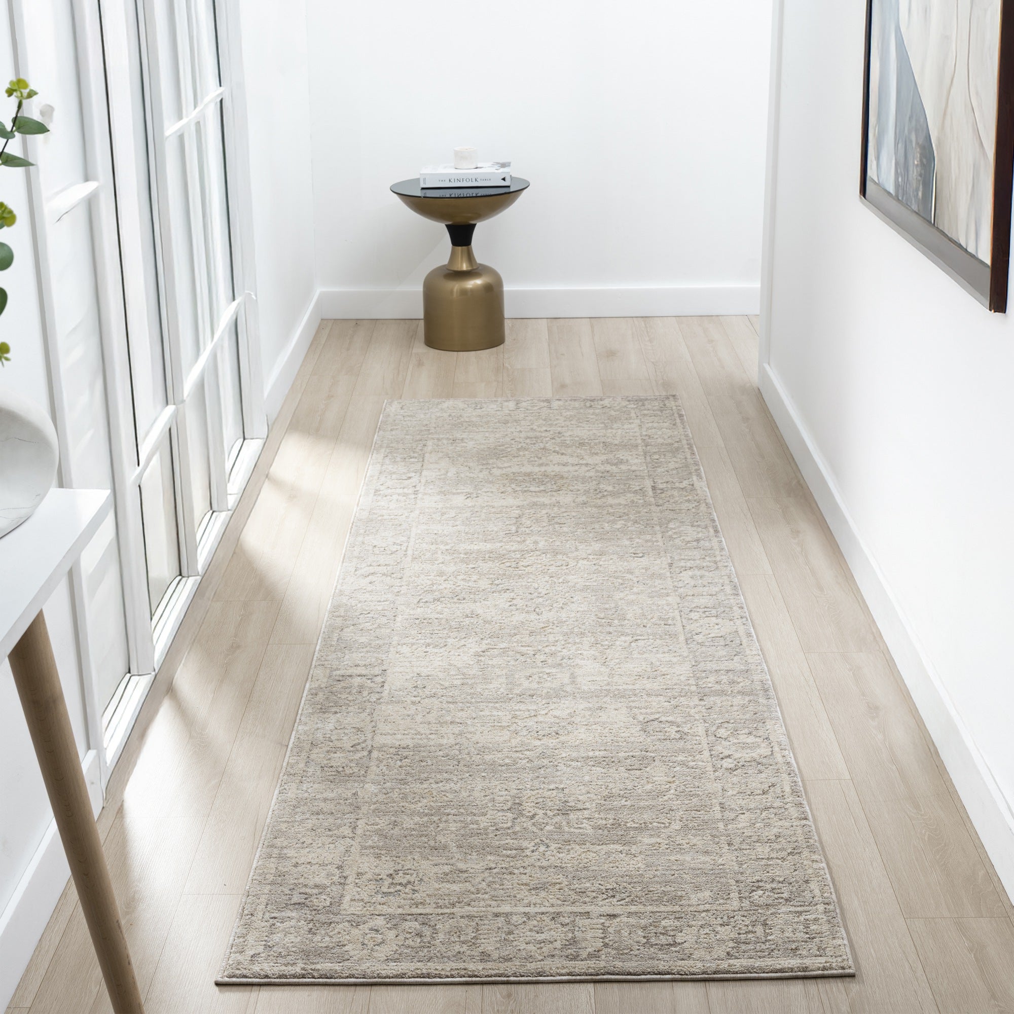 LR Home Monaco Rug — Beige/Stone Blue