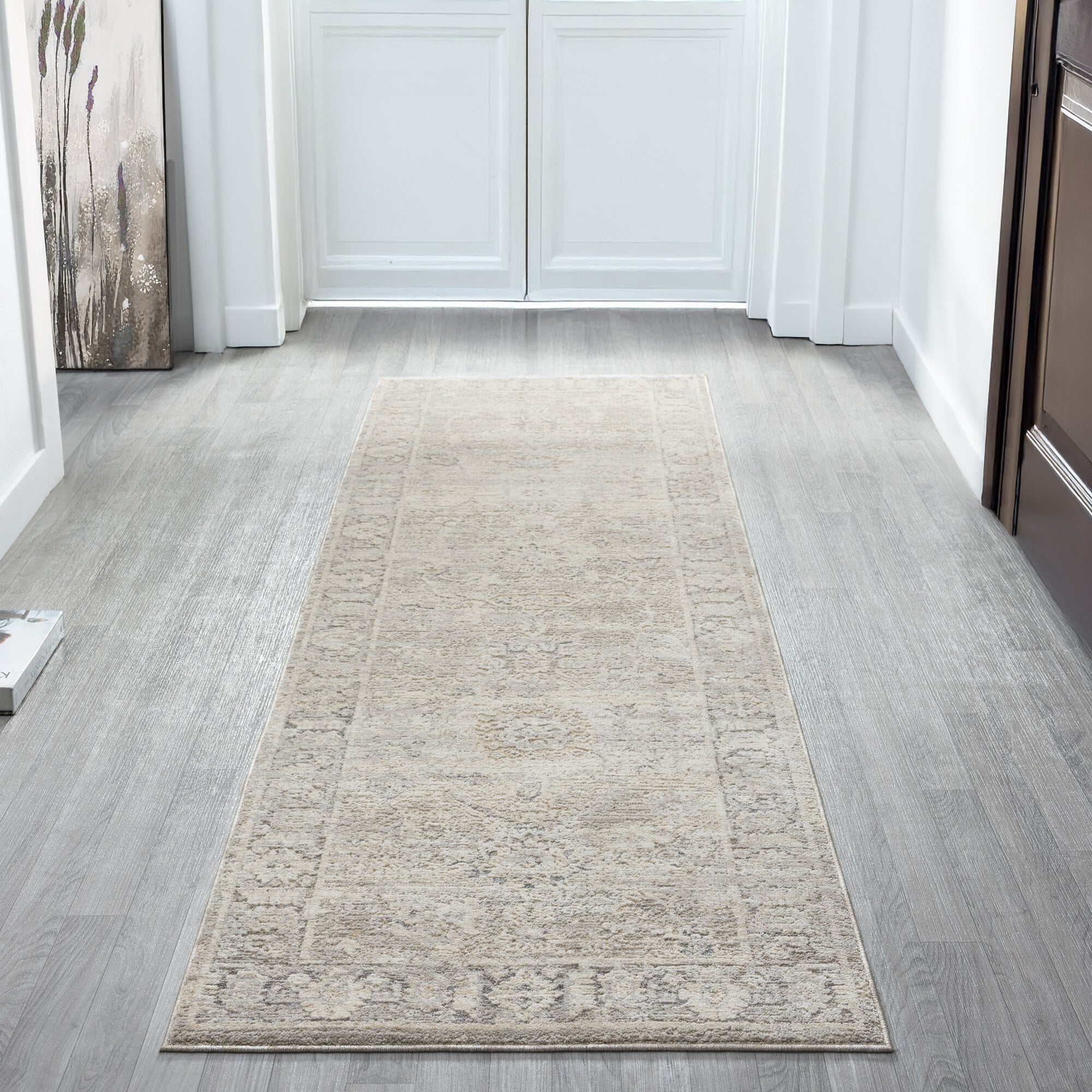 LR Home Monaco Rug — Beige/Stone Blue