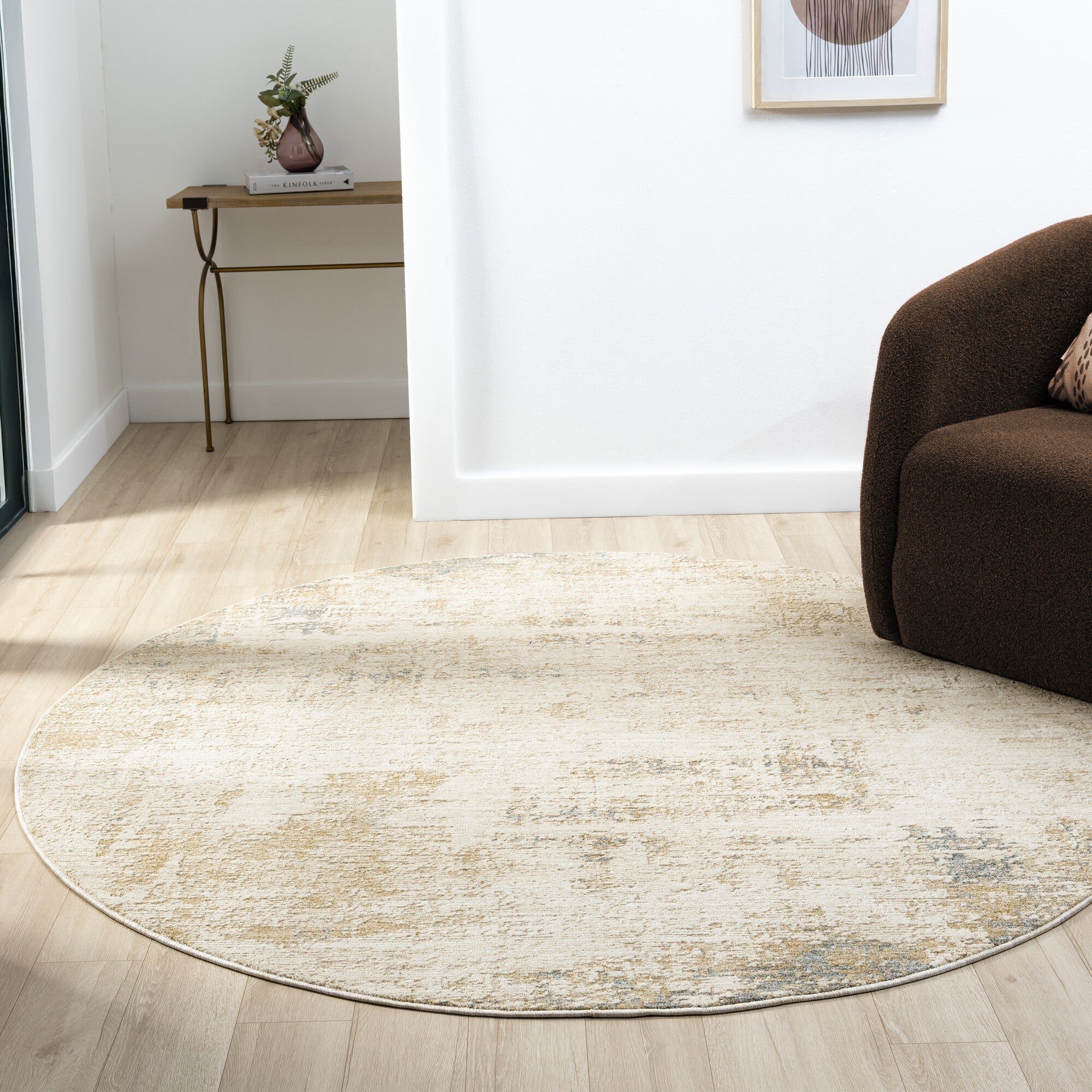 LR Home Monaco Rug — Beige/Stone Blue