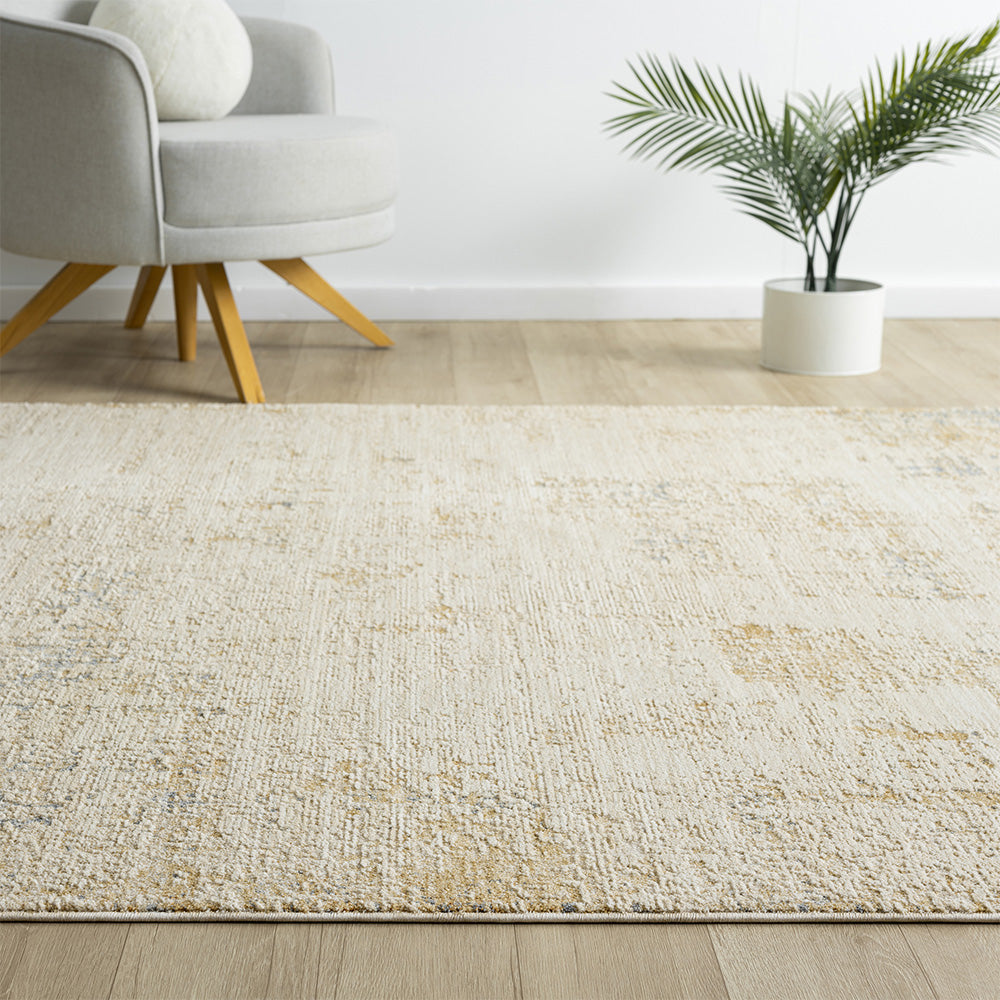 LR Home Monaco Rug — Beige/Stone Blue