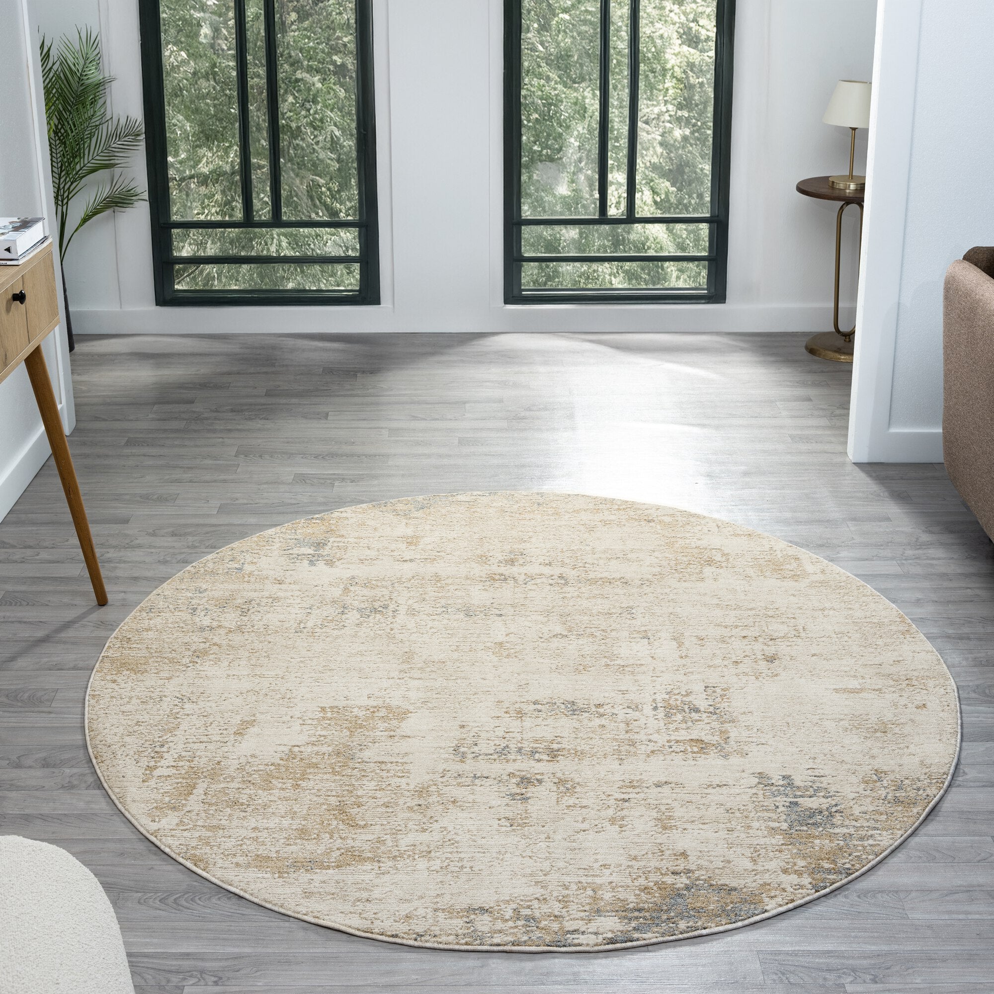 LR Home Monaco Rug — Beige/Stone Blue