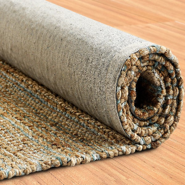 LR Home Naturals Rug — Spa Blue