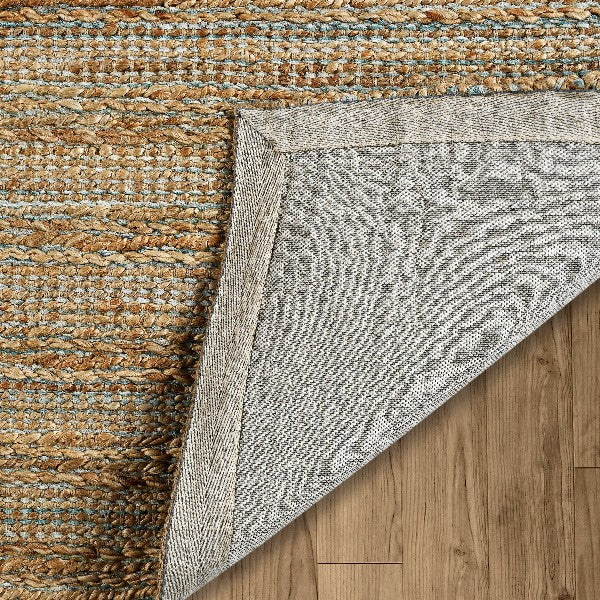 LR Home Naturals Rug — Spa Blue