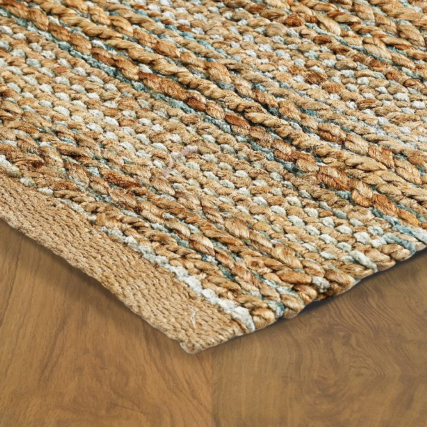 LR Home Naturals Rug — Spa Blue