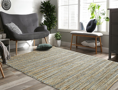 LR Home Naturals Rug — Spa Blue