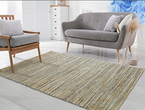LR Home Naturals Rug — Spa Blue