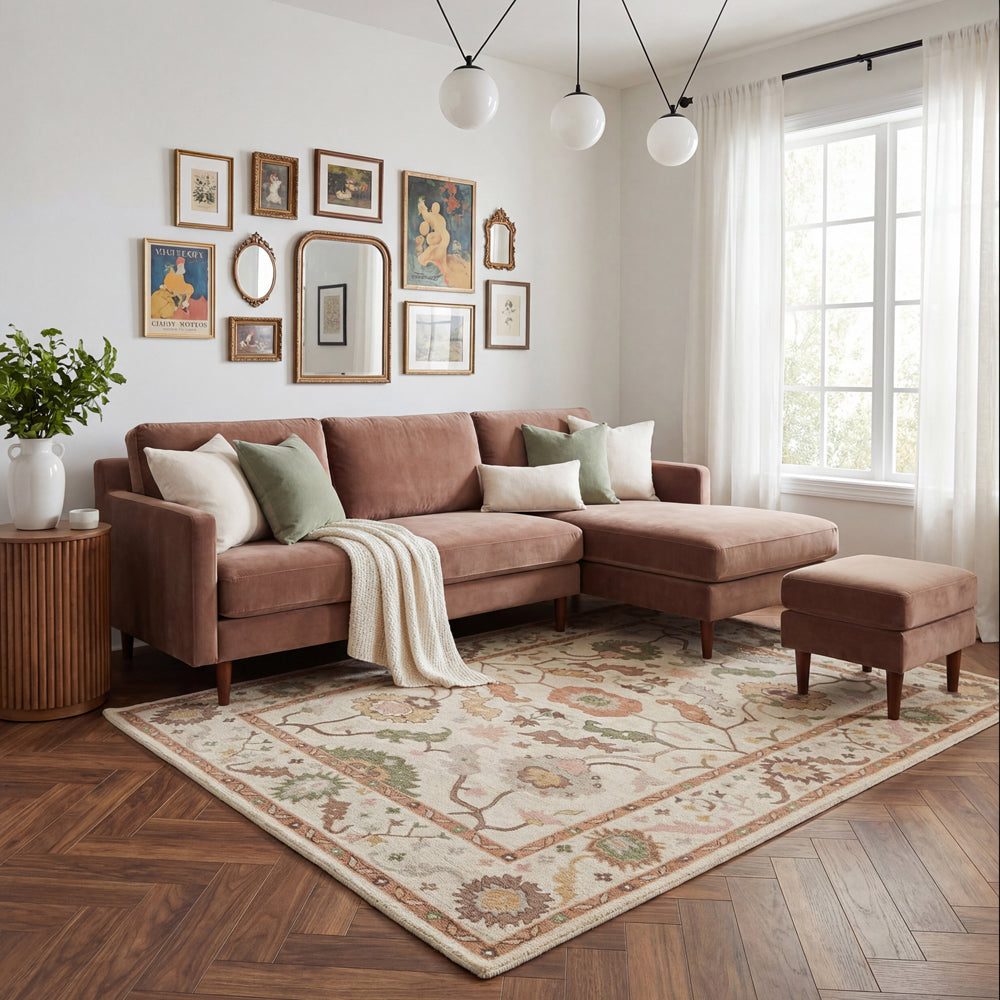 LR Home Pallor Rug — Ivory / Rust