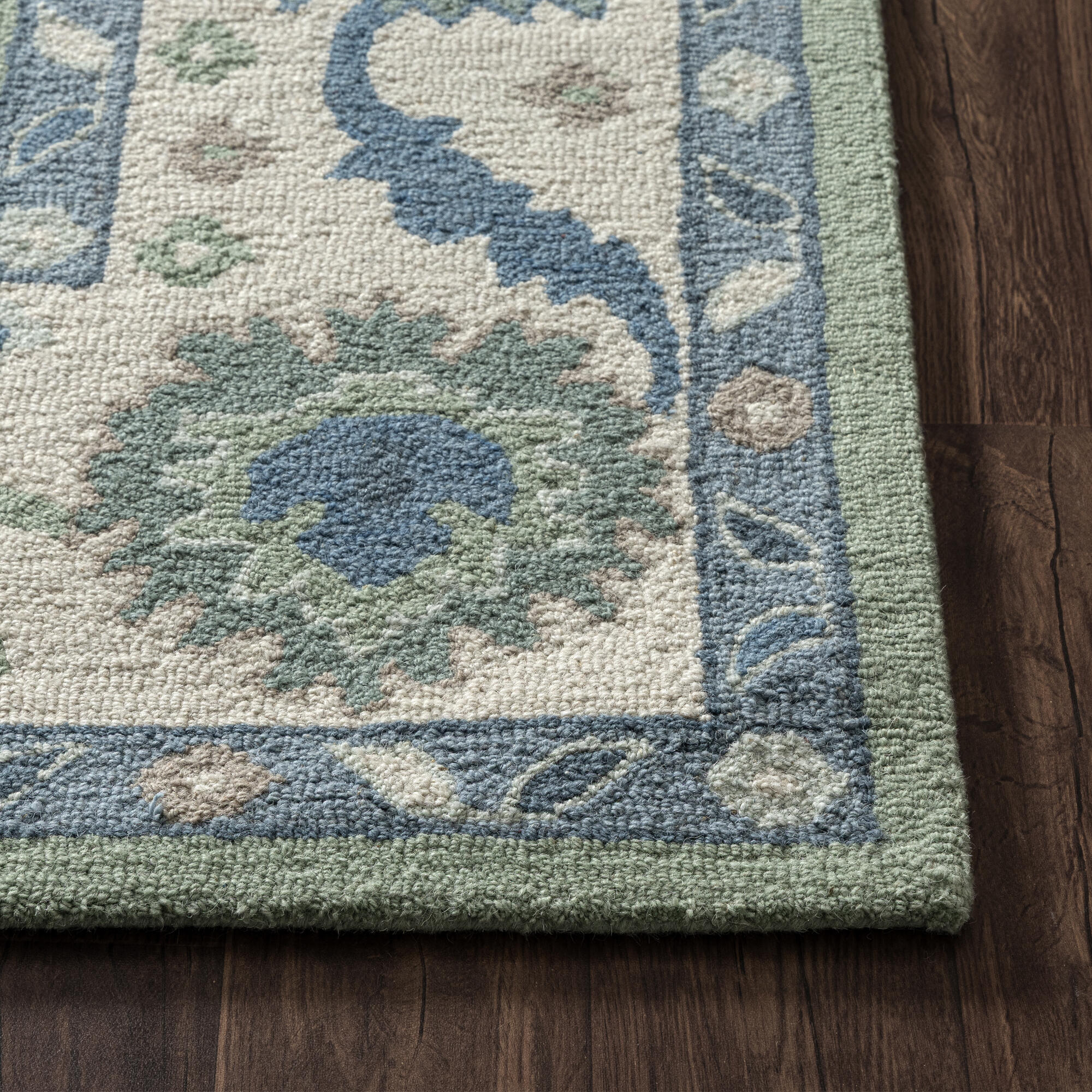 LR Home Pallor Rug — Green / Cream