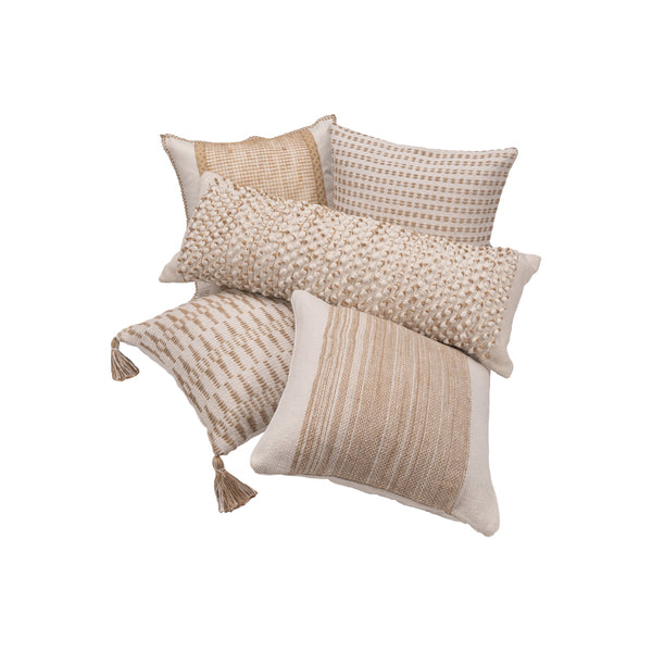 LR Home Reed Pillow — Natural / White