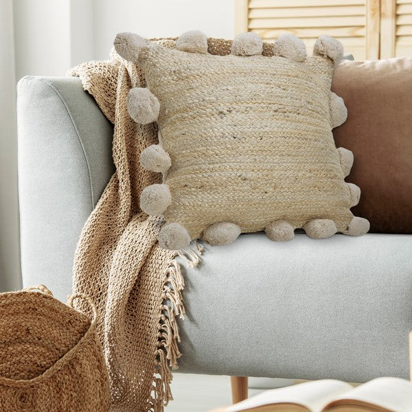 LR Home Pompadour Pillow — Natural