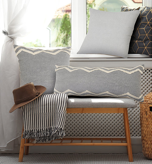 LR Home Rory Pillow — Frost / Gray