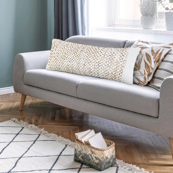 LR Home Reed Pillow — White / Natural (07734)