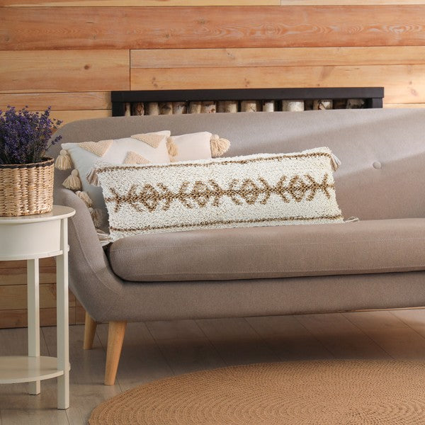 LR Home Reed Pillow — White / Natural (07739)