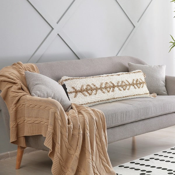 LR Home Reed Pillow — White / Natural (07739)