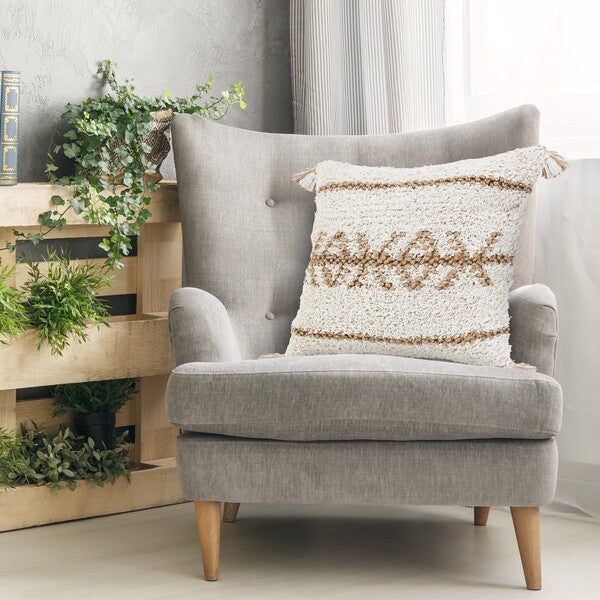 LR Home Reed Pillow — White / Natural (07739)