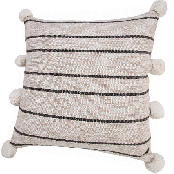 LR Home Pompadour Pillow — Natural / Black
