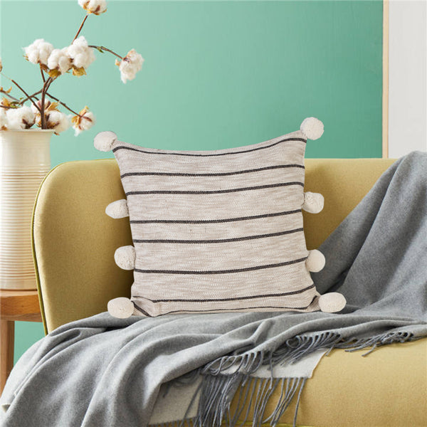 LR Home Pompadour Pillow — Natural / Black