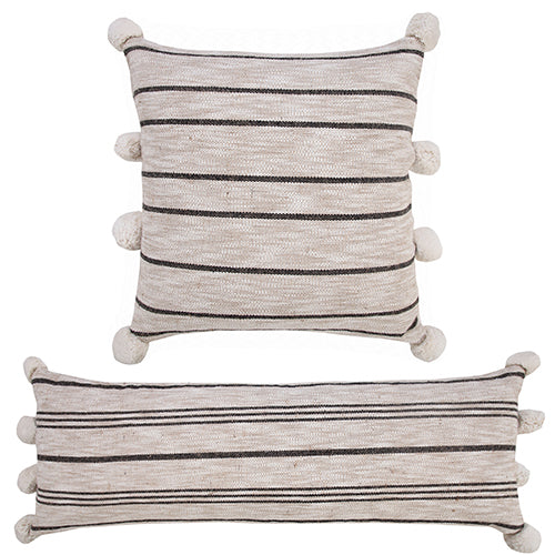 LR Home Pompadour Pillow — Natural / Black