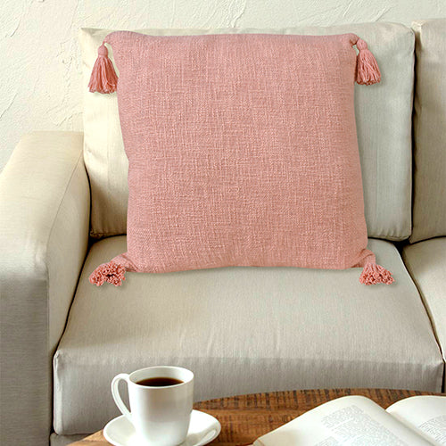 LR Home Insignia Pillow — Coral Pink