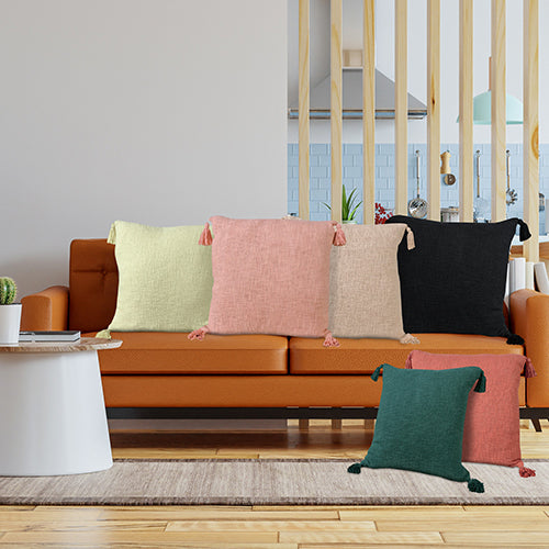 LR Home Insignia Pillow — Coral Pink