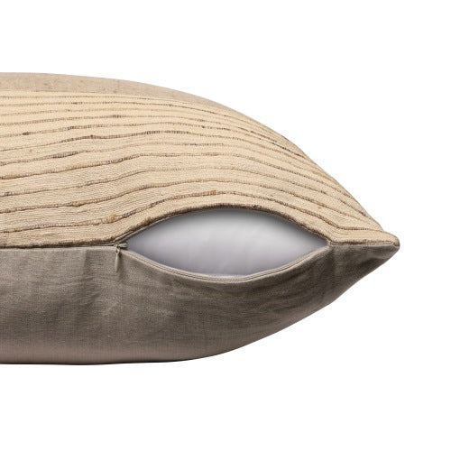 LR Home Linen & Silk Pillow — Natural / Cream