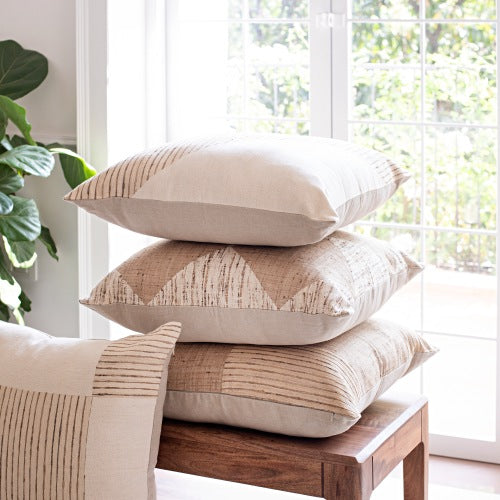 LR Home Linen & Silk Pillow — Natural / Cream