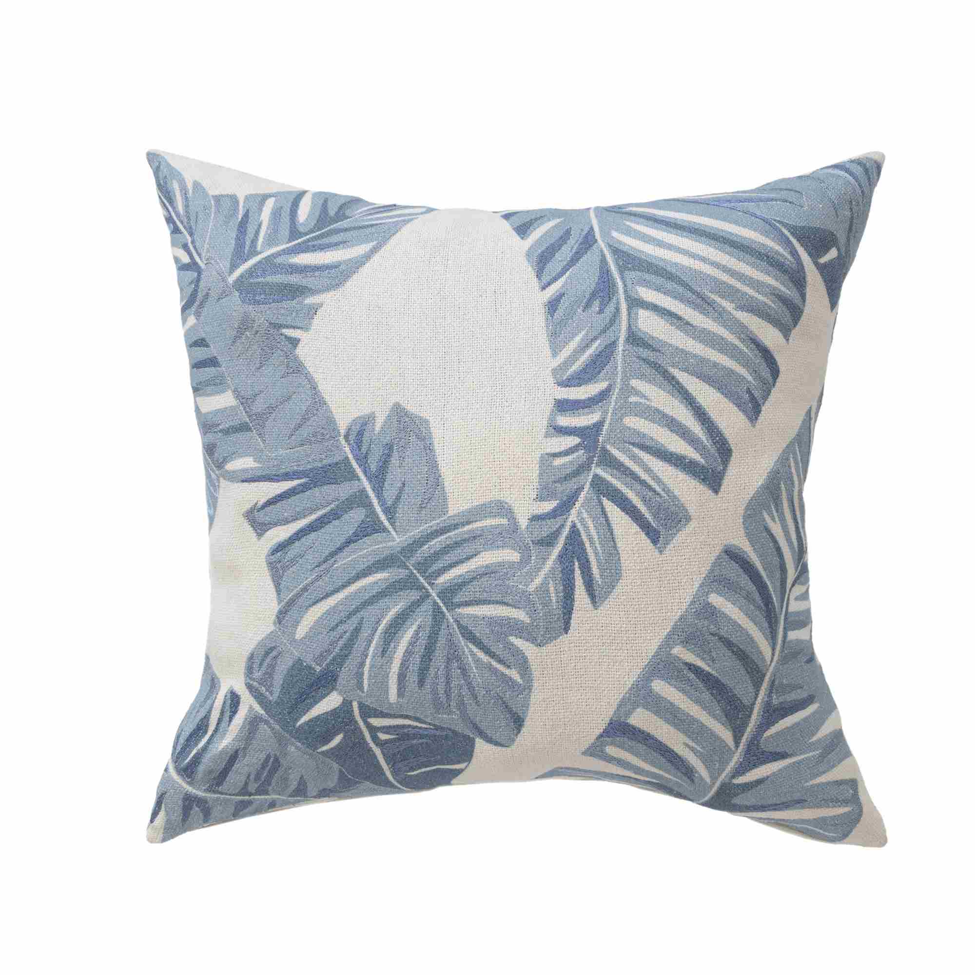 LR Home Woodland Pillow — Blue / Ivory