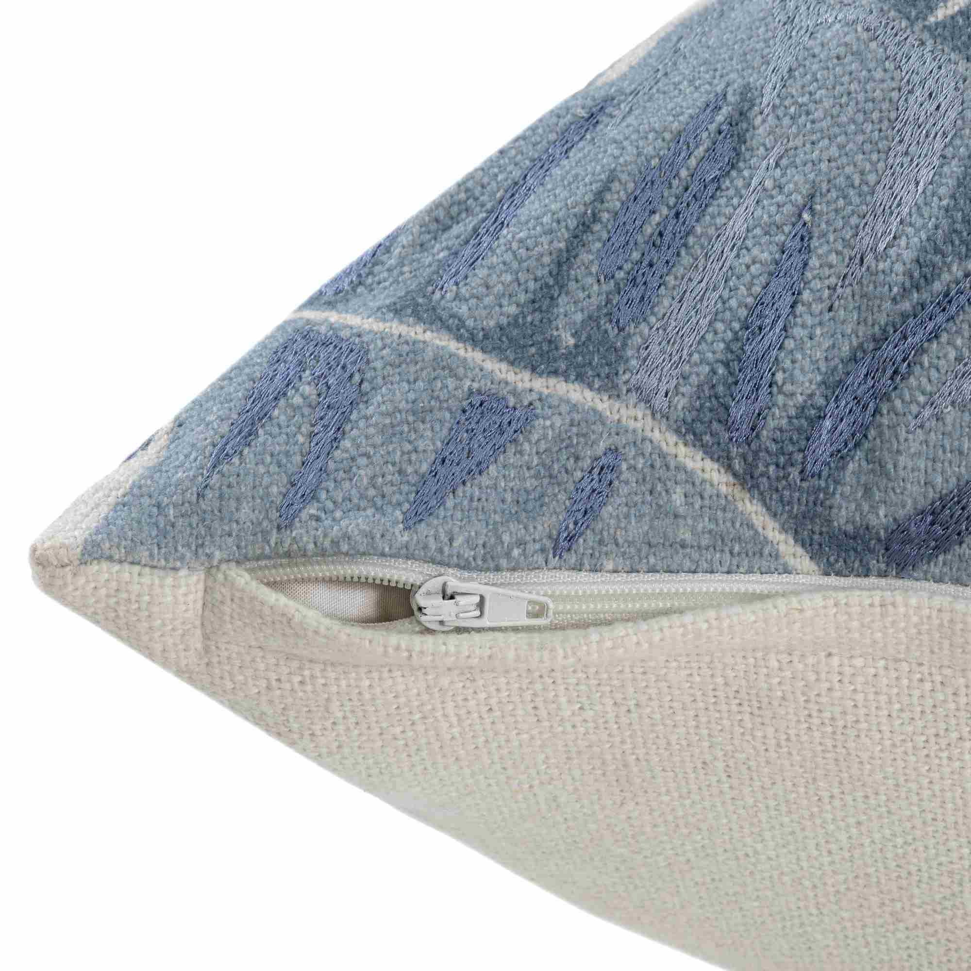 LR Home Woodland Pillow — Blue / Ivory