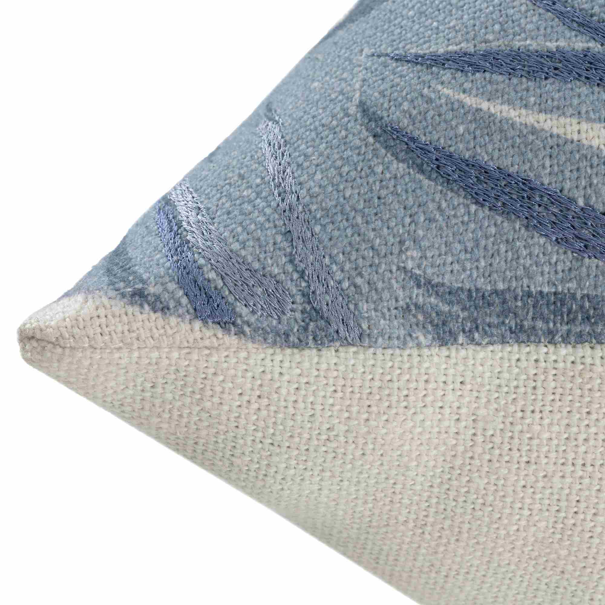LR Home Woodland Pillow — Blue / Ivory