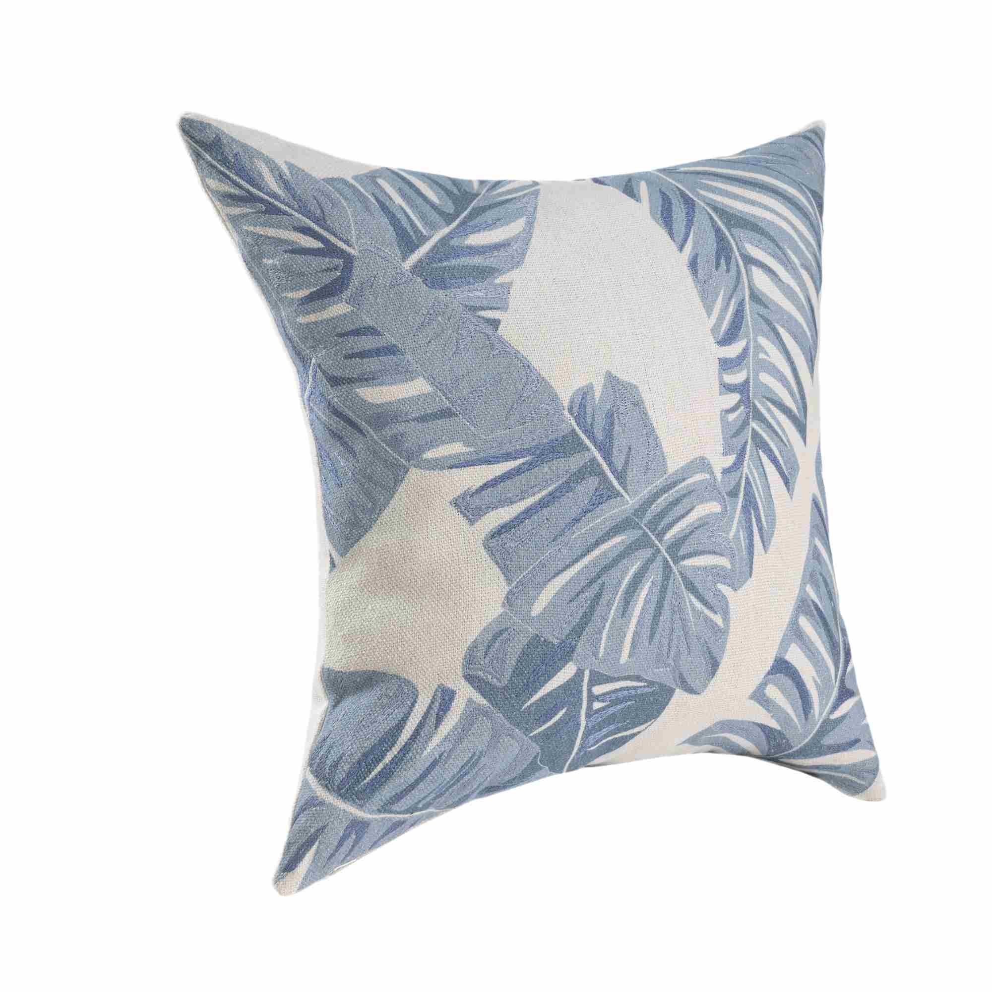 LR Home Woodland Pillow — Blue / Ivory