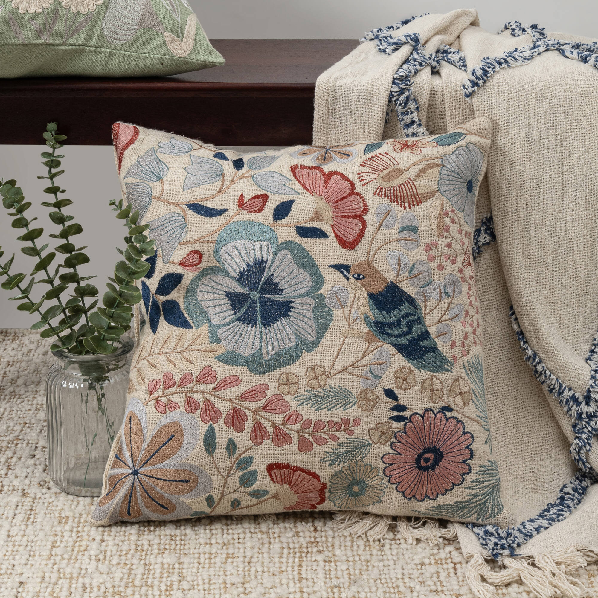 LR Home Woodland Pillow — Ivory Multi