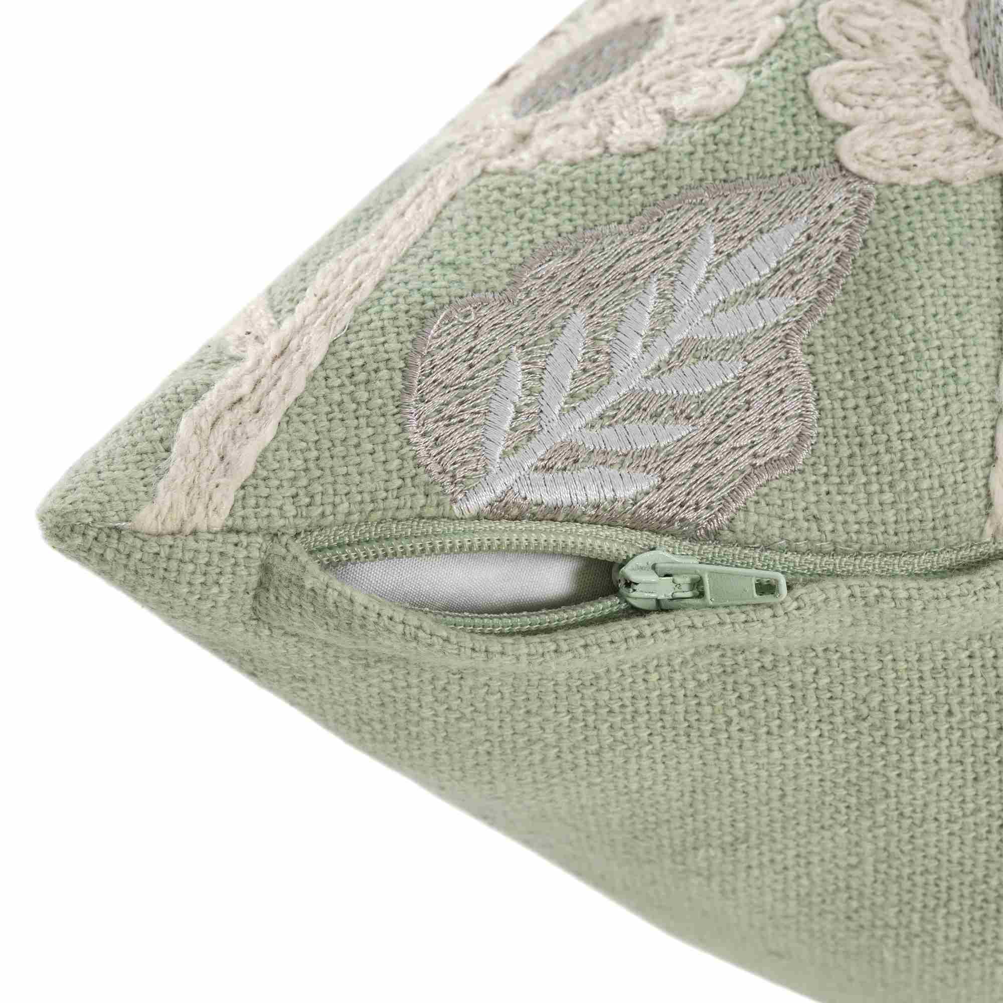 LR Home Woodland Pillow — Green / Ivory