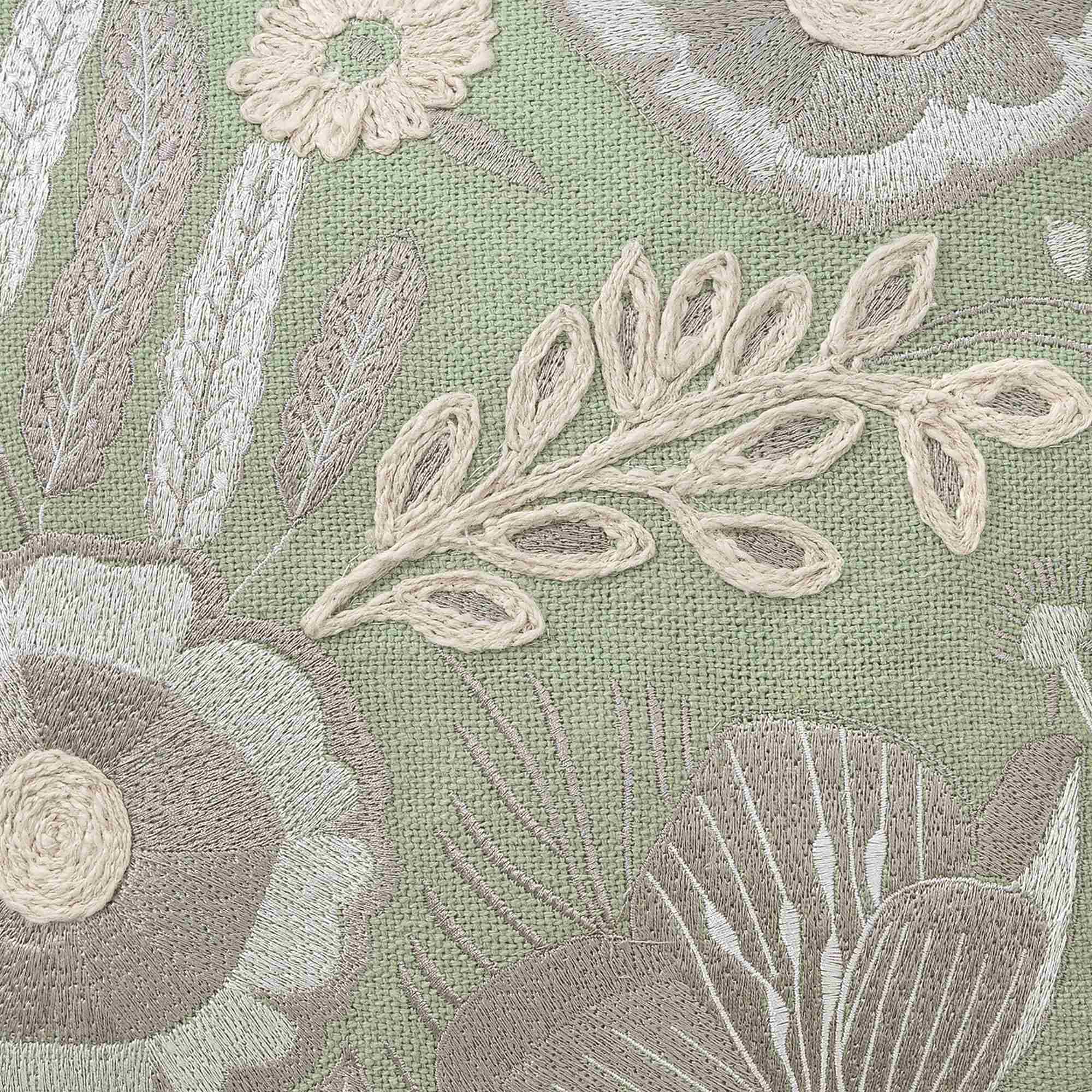 LR Home Woodland Pillow — Green / Ivory