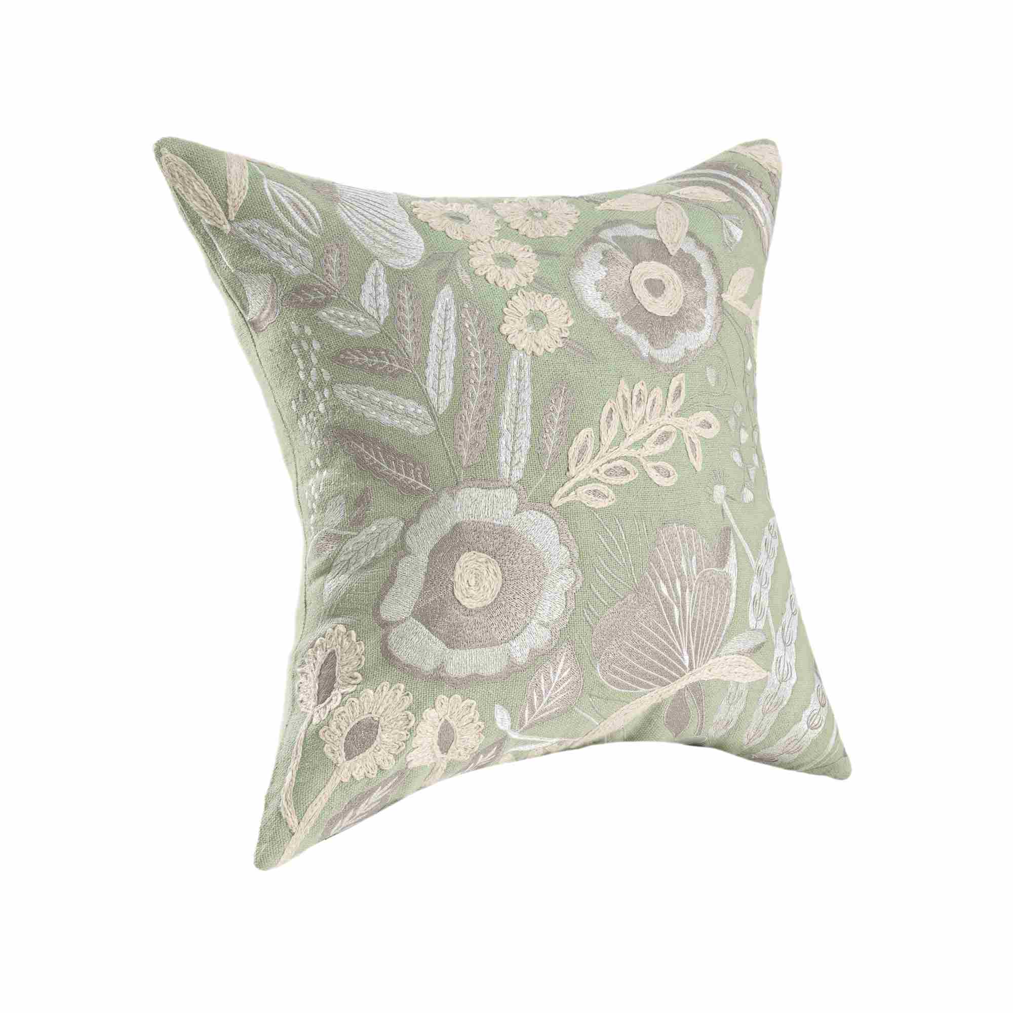 LR Home Woodland Pillow — Green / Ivory