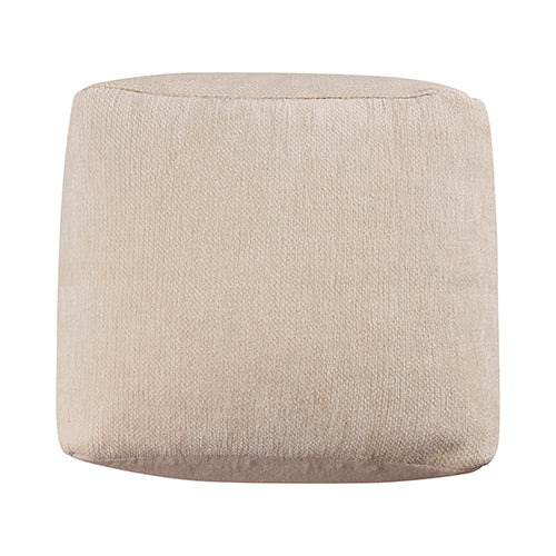 LR Home Taj Pouf — Ivory