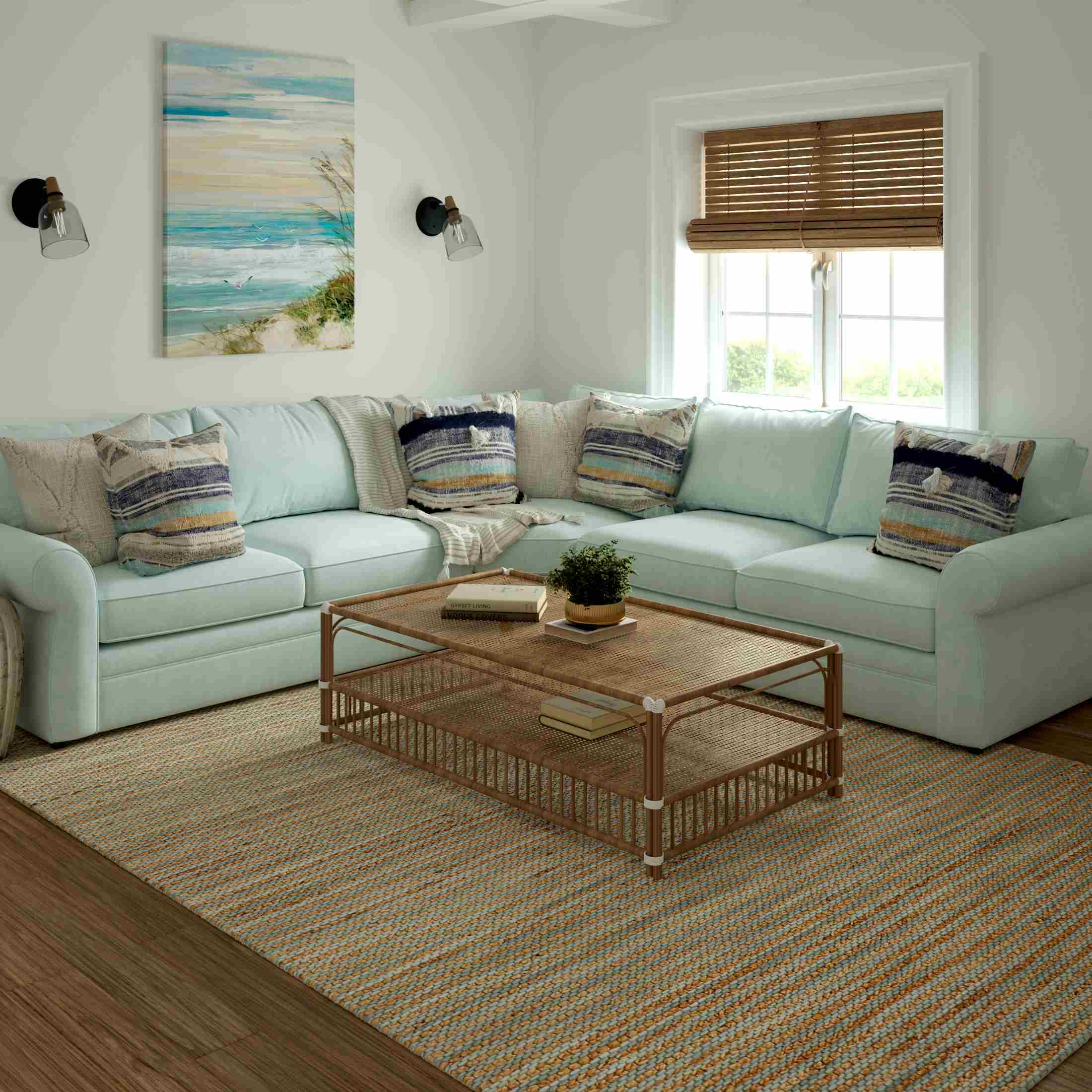 LR Home Rondane Rug — Turquoise