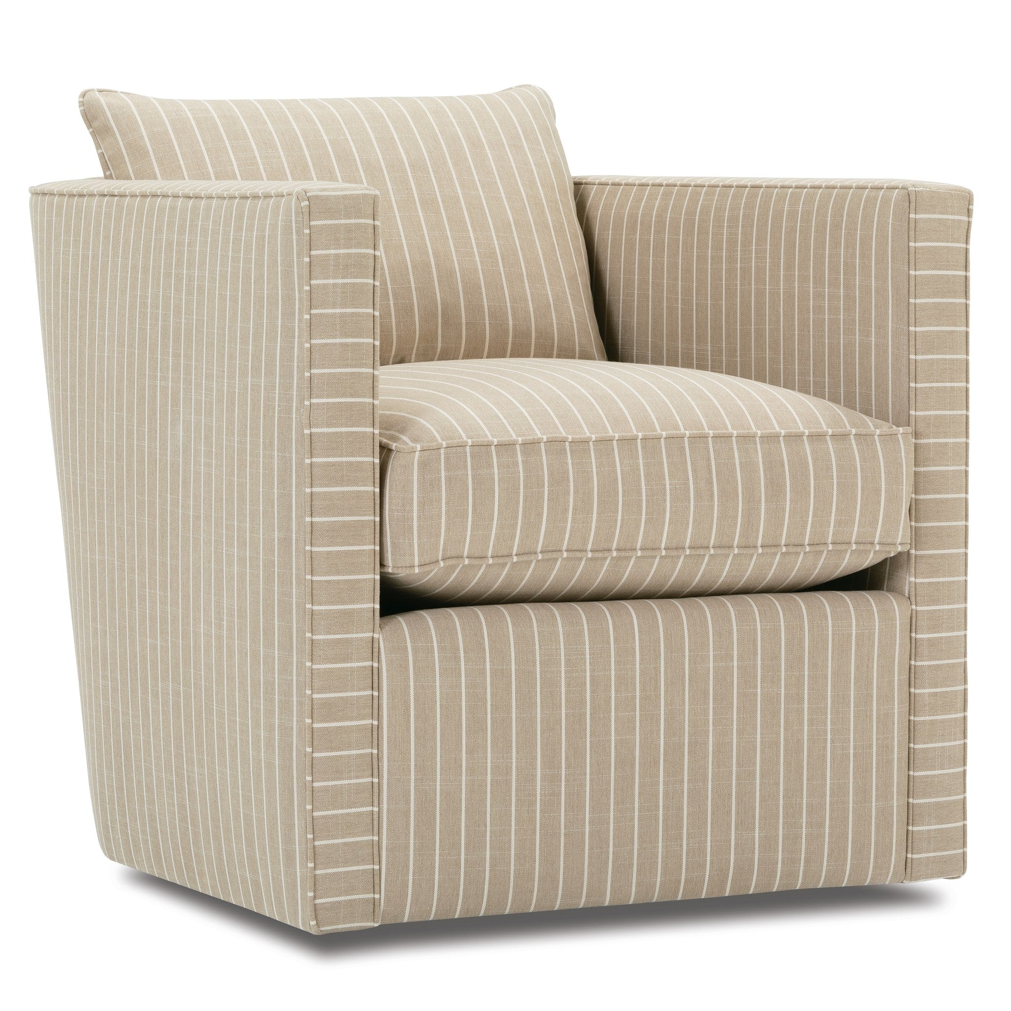 Rowe Furniture Rothko Swivel Chair — Putty - Classic Weave Stripe