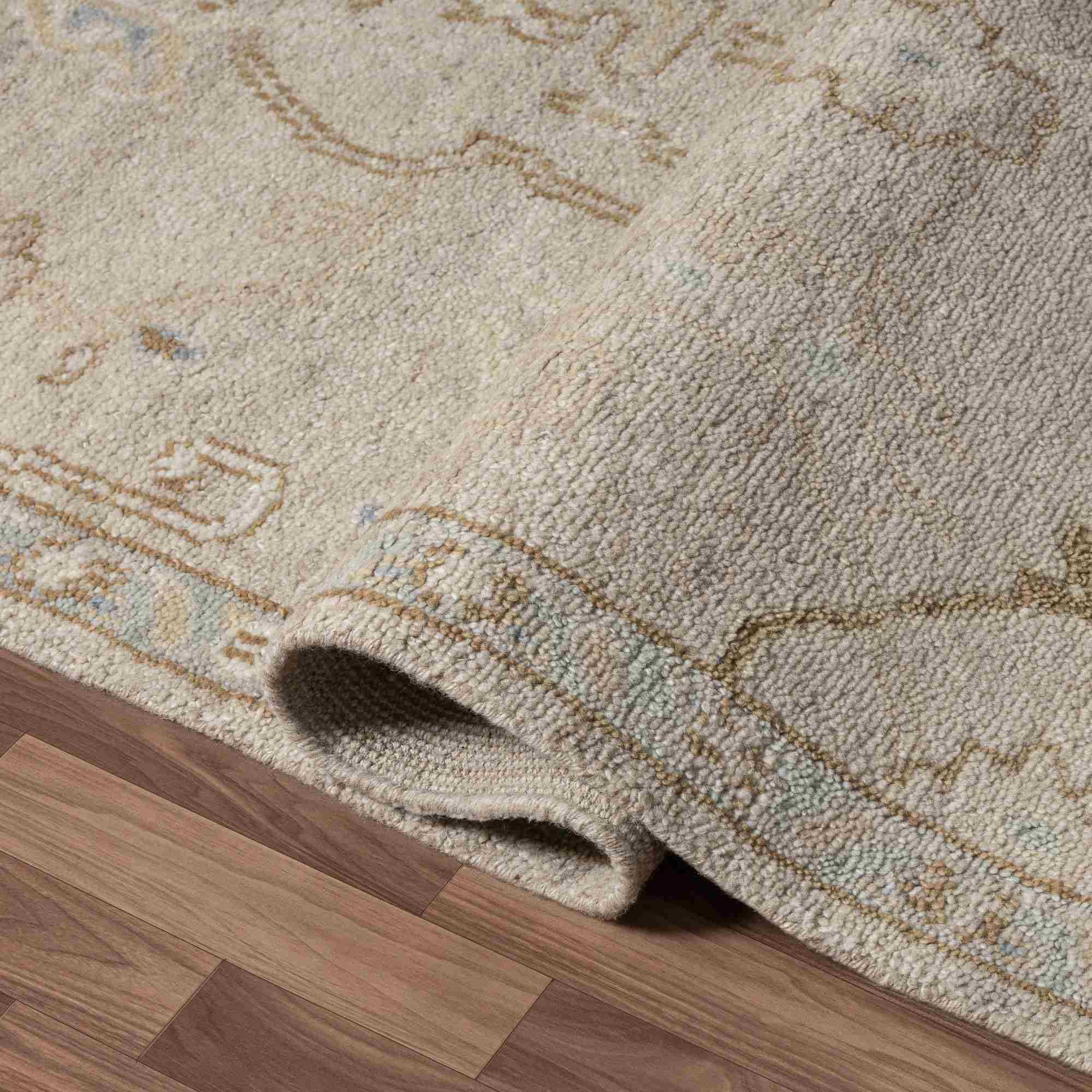 LR Home Senneh Rug — Wheat/Blue