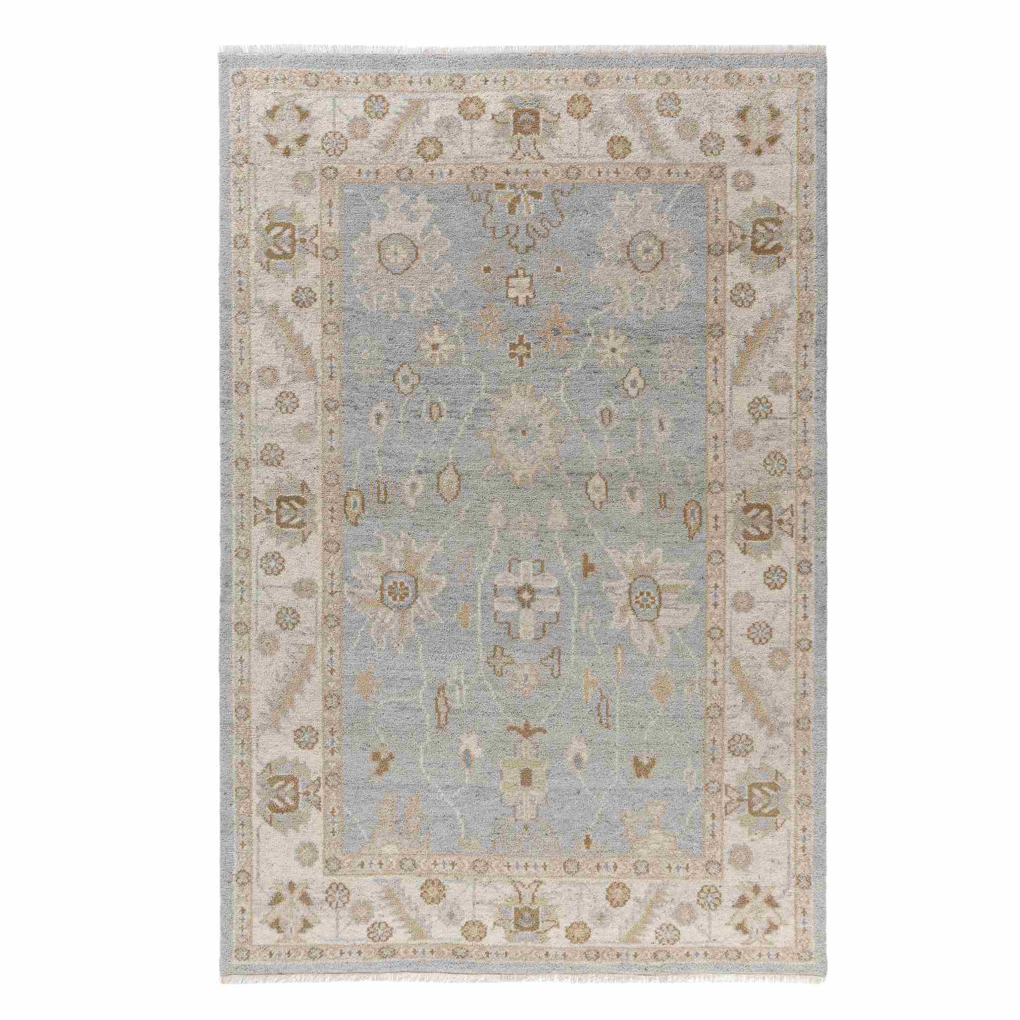 LR Home Senneh Rug — Blue / Ivory
