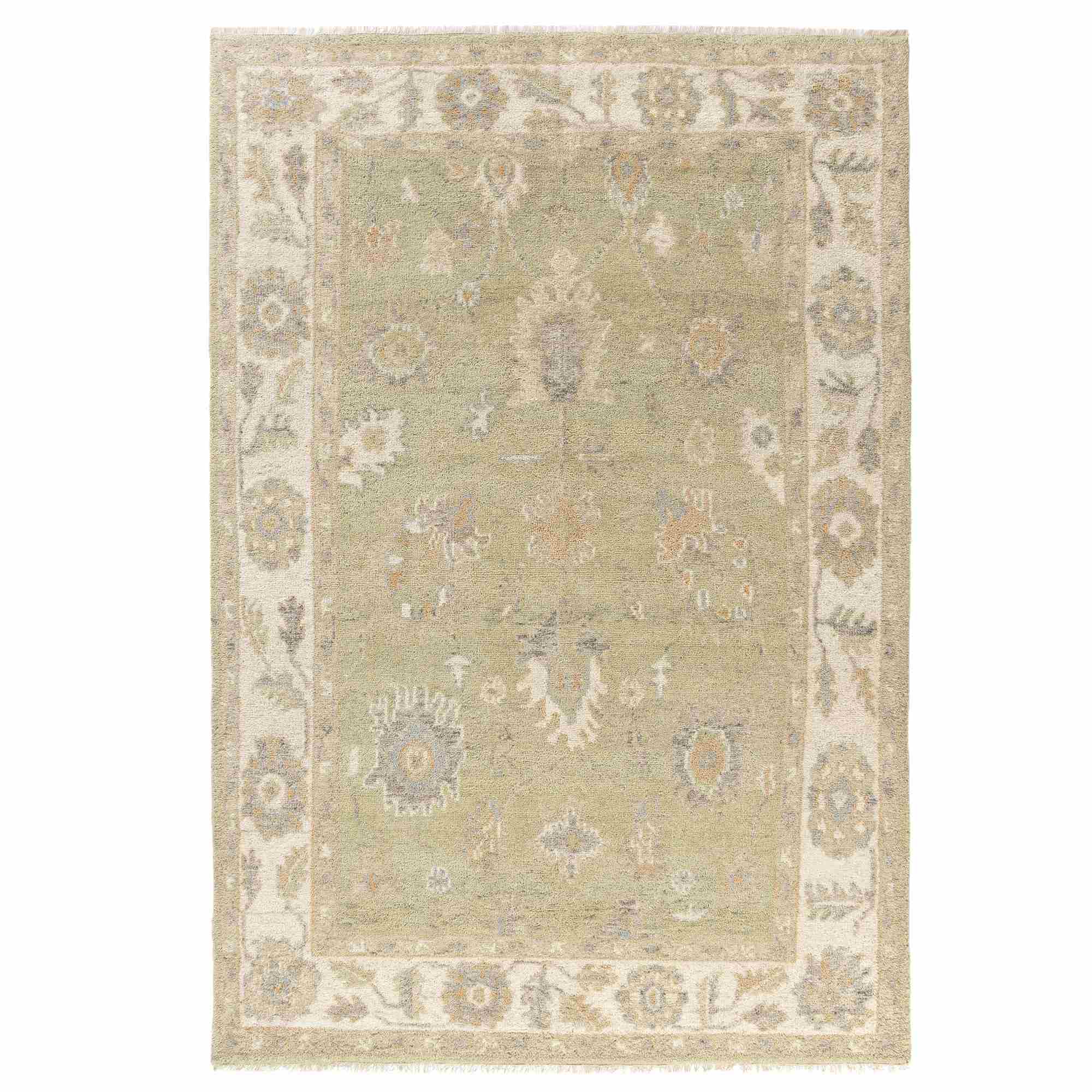 LR Home Senneh Rug — Green / Ivory