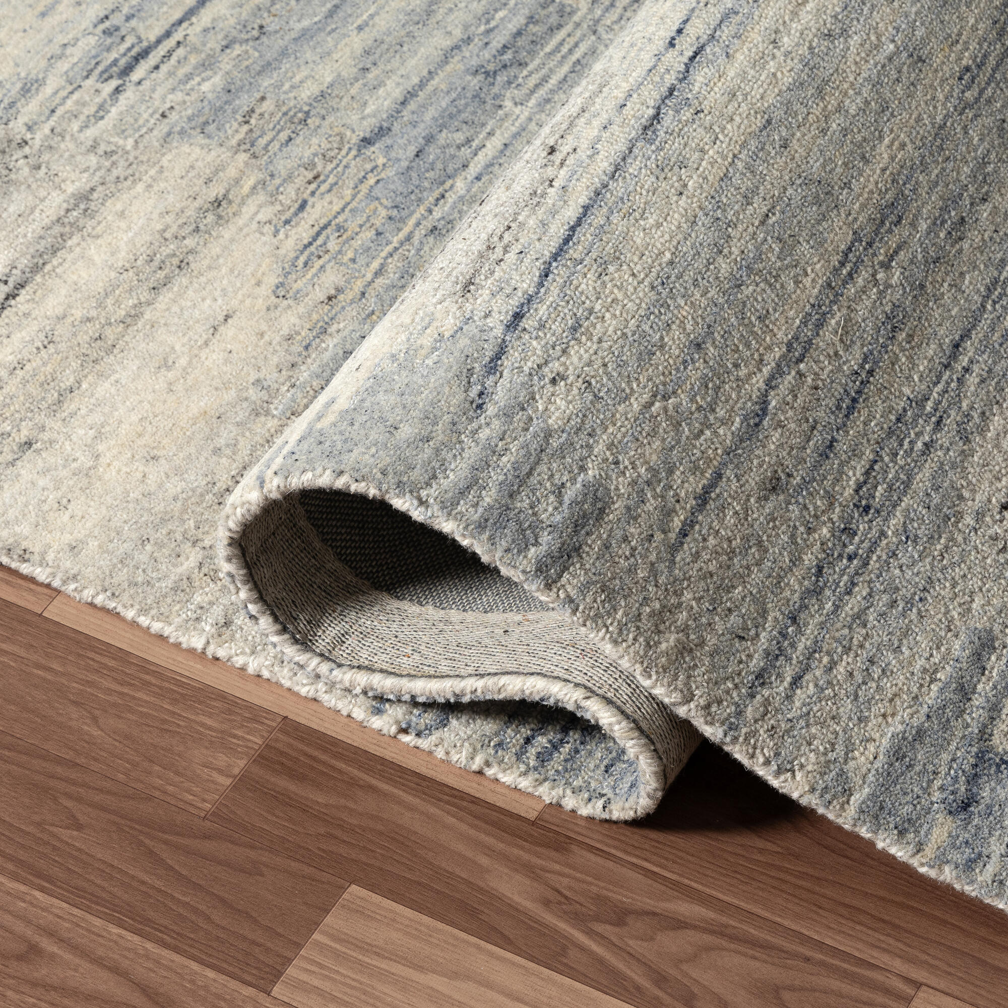 LR Home Stria Rug — Blue / Gray