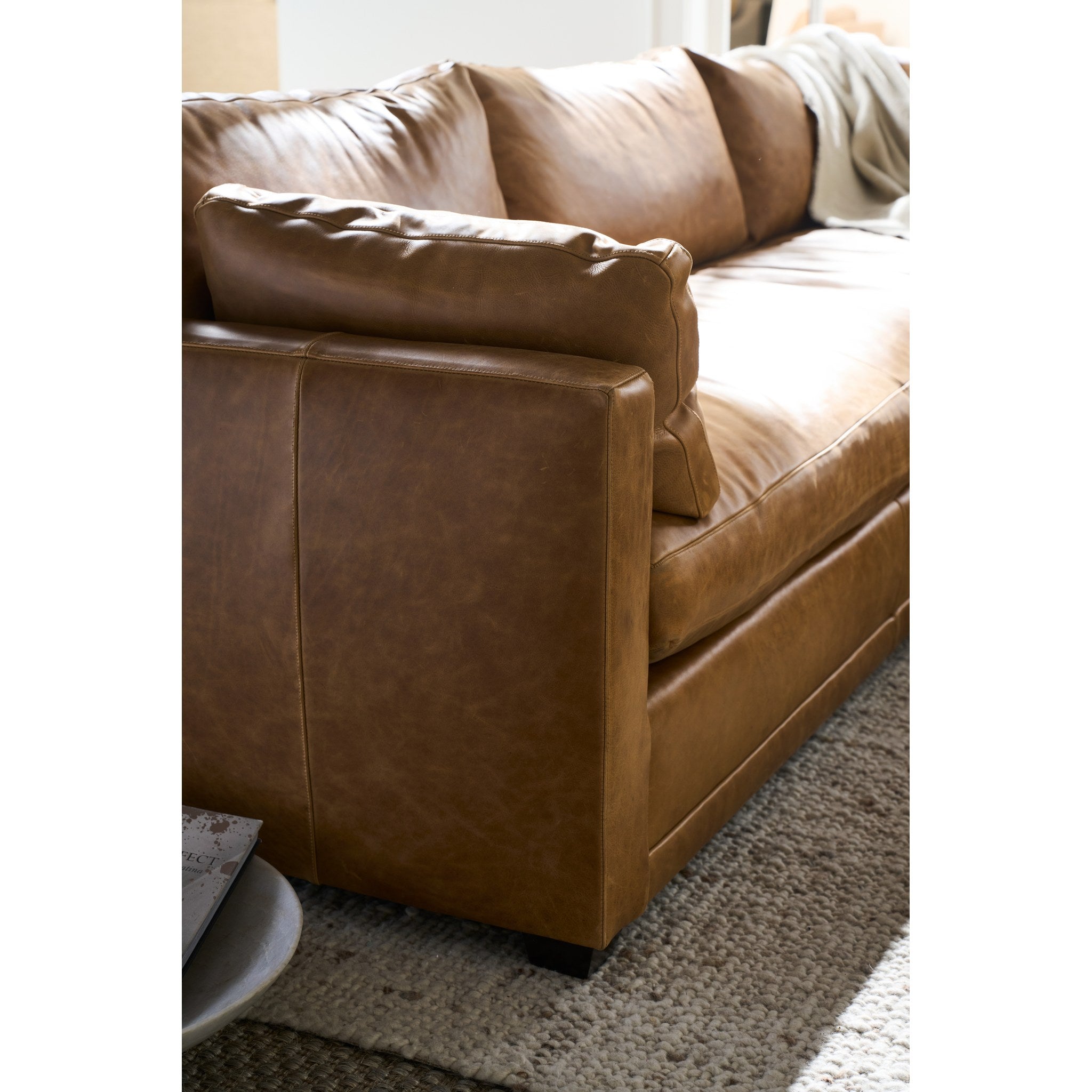 Rowe Furniture Sylvie 2-Piece Leather Sectional — Orange
