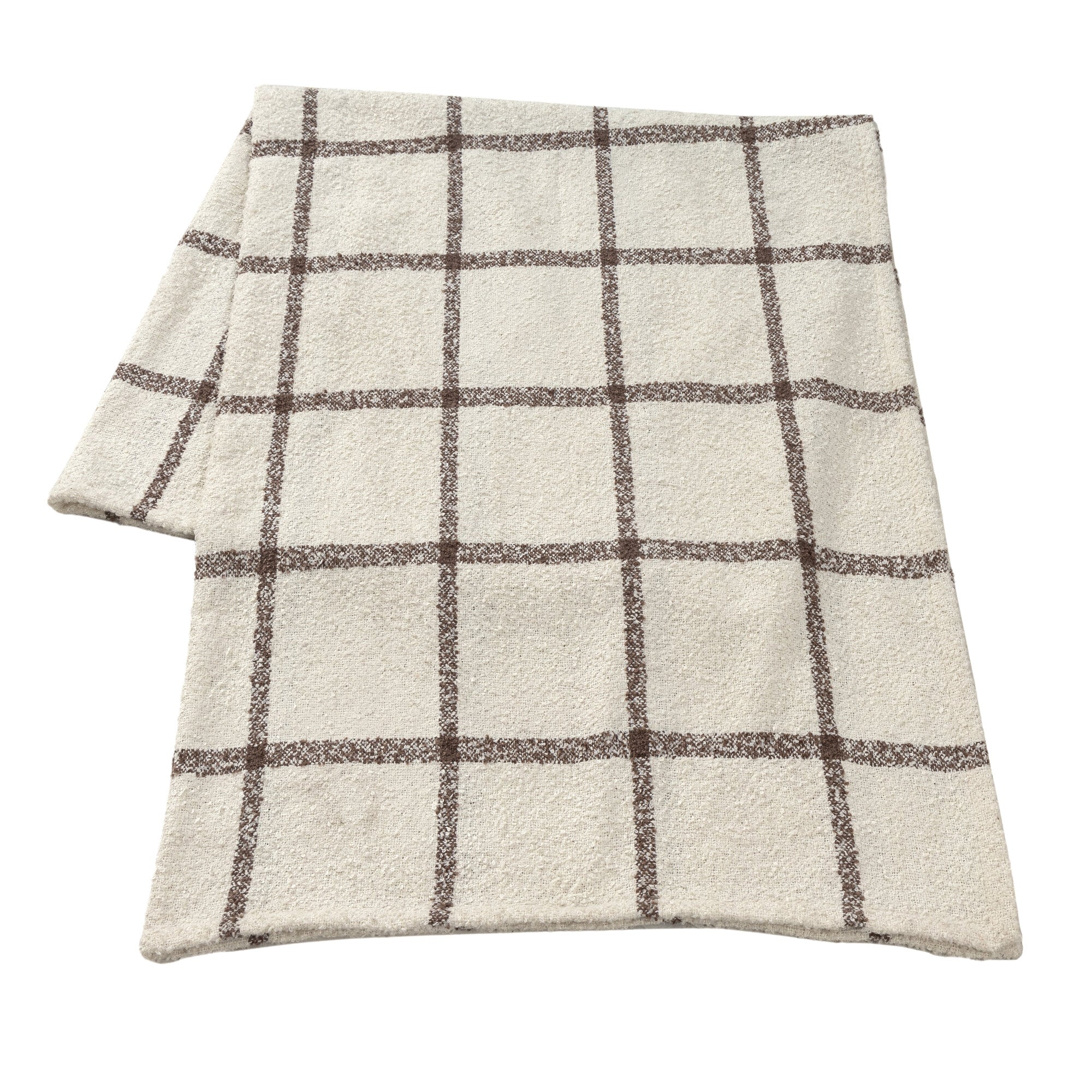LR Home Lattice Throw — Ivory / Brown