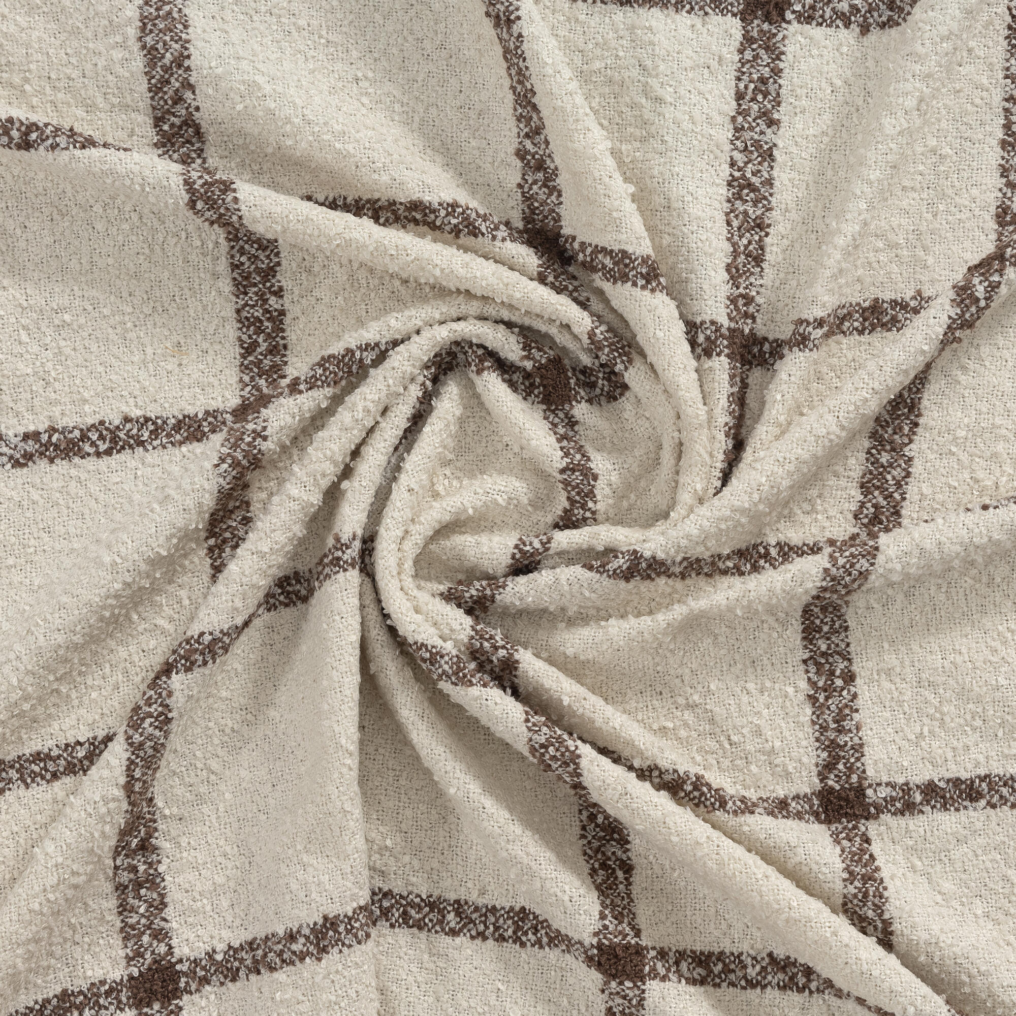 LR Home Lattice Throw — Ivory / Brown