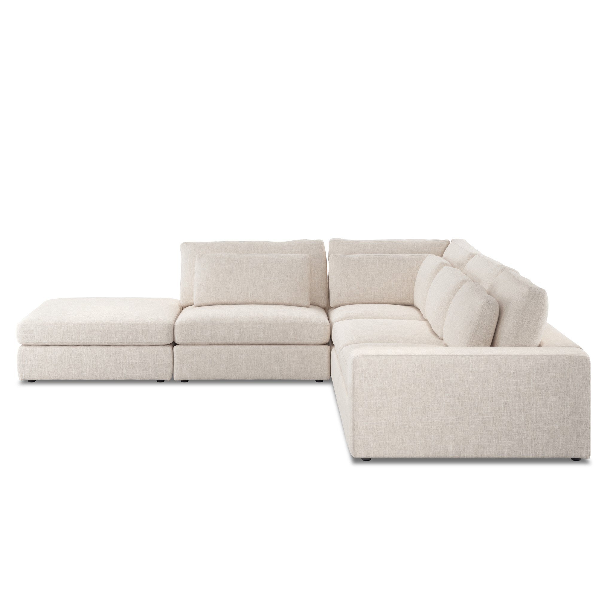 Four Hands Bloor 4-Piece Sectional W/ Ottoman — Essence Natural