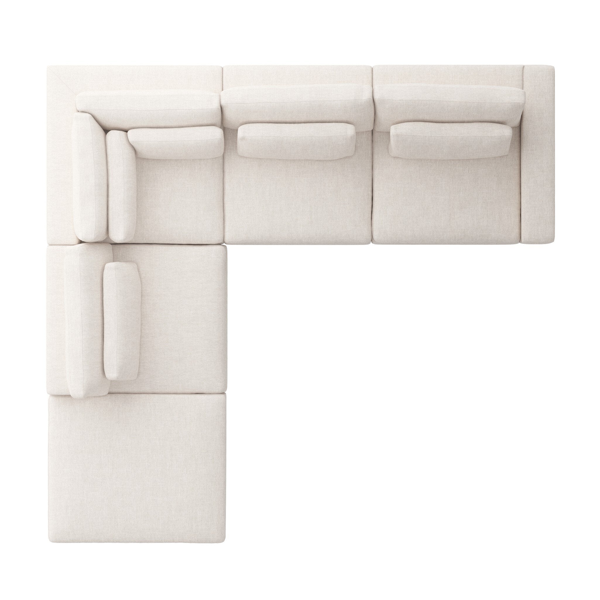 Four Hands Bloor 4-Piece Sectional W/ Ottoman — Essence Natural
