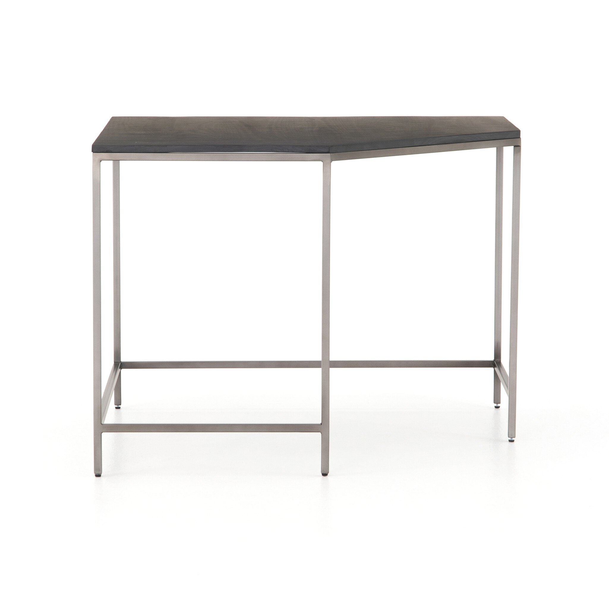 Four Hands Trey Modular Corner Desk — Black Wash Poplar-Natural Iron